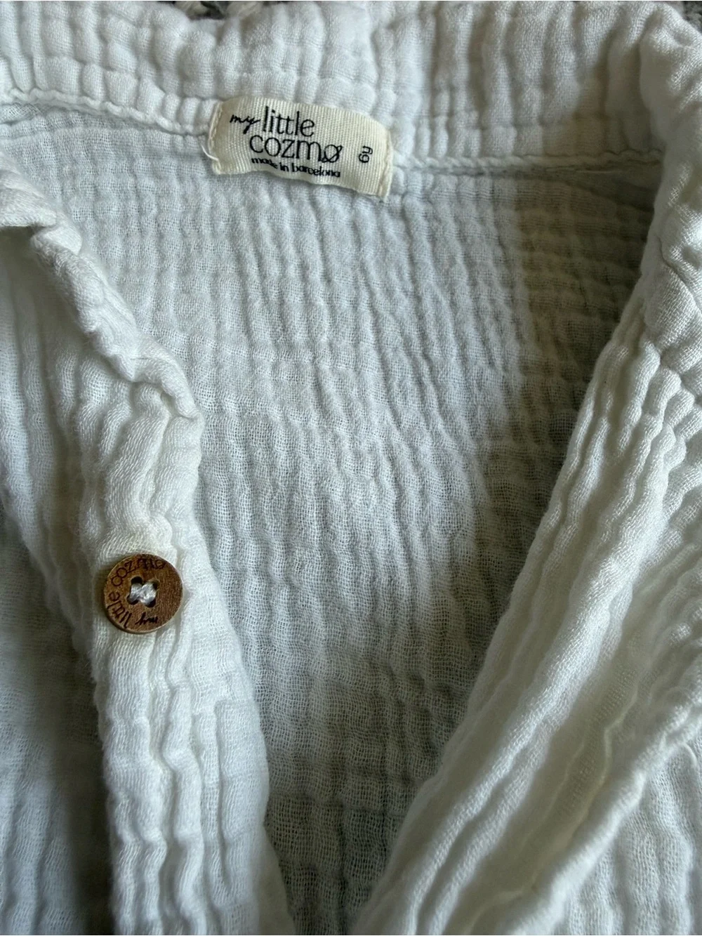 White Textured Button-Up Shirt for Kids - Unbranded
